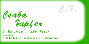 csaba hupfer business card